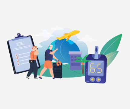 Animated picture of tips for travelling with diabetes